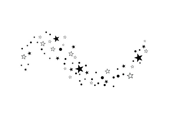 白色背景上的星星。黑色的星星与优雅的星星一起闪耀。流星体，彗星，小行星，恒星。图片下载