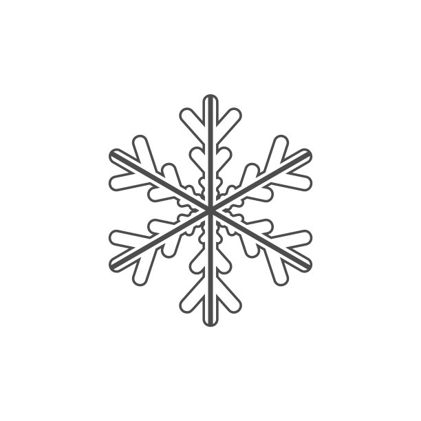 雪花轮廓图标。雪花模板蓝图。图片下载