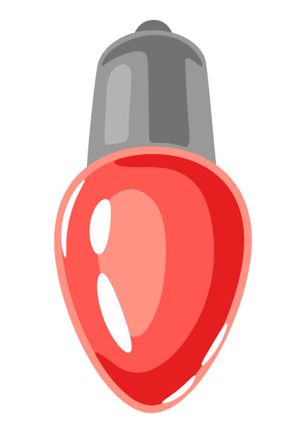 灯泡插图。圣诞快乐，新年装饰快乐。图片下载