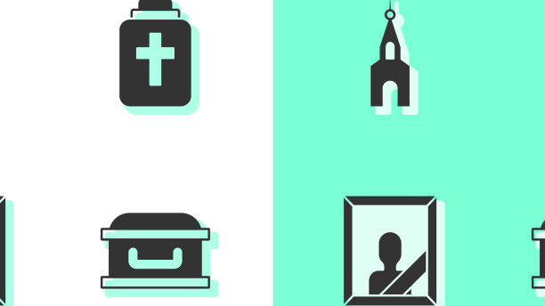 置棺与十字架教堂建筑哀悼图片下载