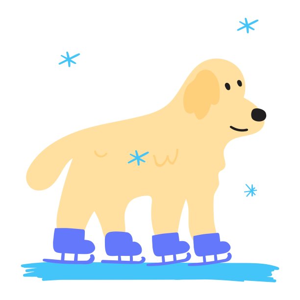 滑冰的狗。图片下载