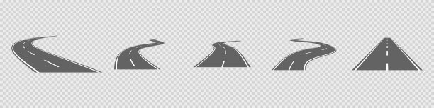 一组弯曲的道路和高速公路图片下载