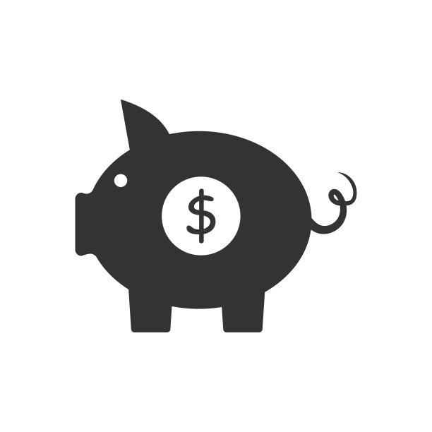 一美元储蓄罐的剪影。省钱剪影概念。图片下载