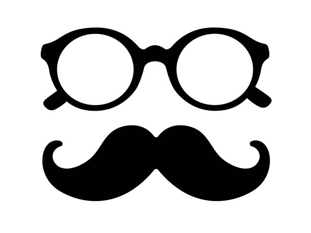 时尚胡子图标和复古眼镜图片下载