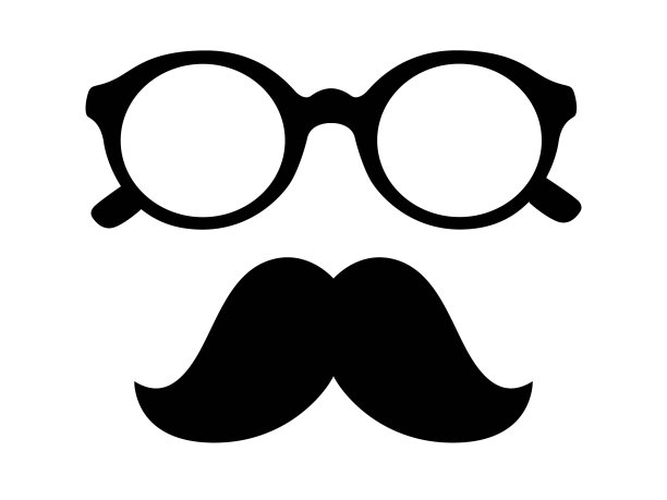 时尚胡子图标和复古眼镜图片下载
