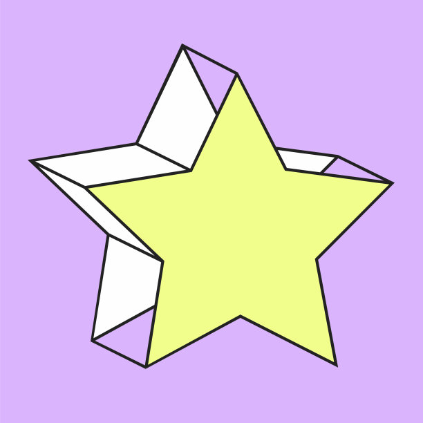 等距明星。几何形状。图片下载
