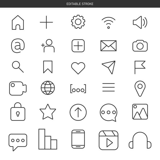 网络图标集矢量设计。图片下载