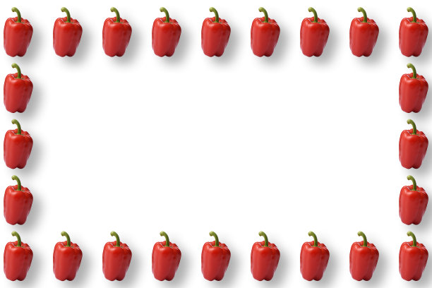 孤立的拍摄红灯笼椒框架上的白色背景图片下载