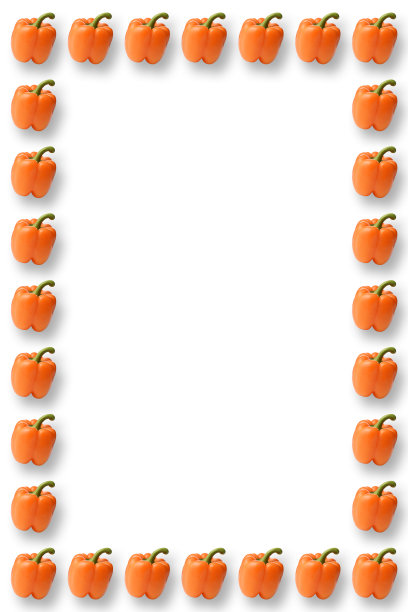 孤立的镜头橙色钟椒框架上的白色背景图片下载