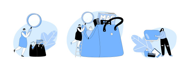 女士物品和个人物品概念。微小的女性角色在巨大的女性包与各种配件图片下载