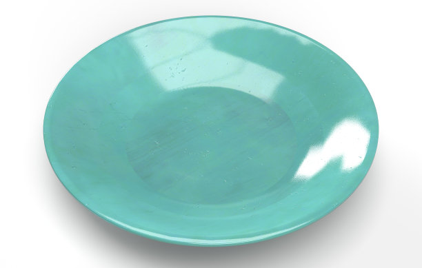 一个平面陶瓷圆板的真实照片三维插图图片下载