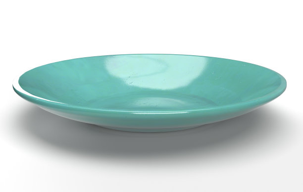 一个平面陶瓷圆板的真实照片三维插图图片下载