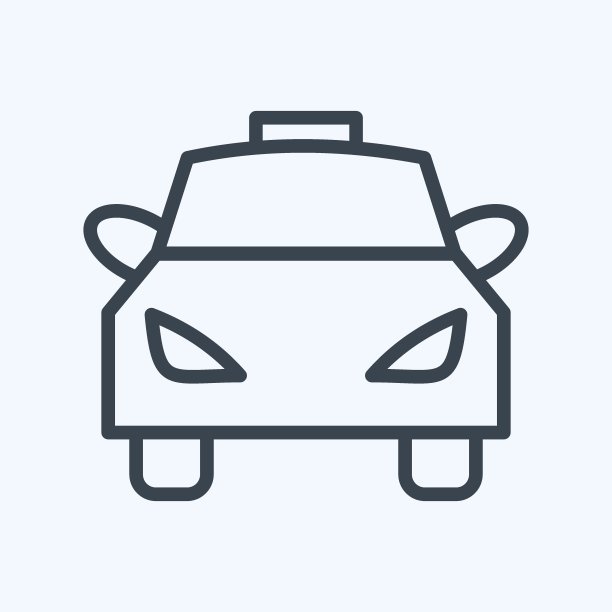 图标的出租车。适用于汽车标志。行风格。简单的设计可编辑。设计模板向量。简单的说明图片下载