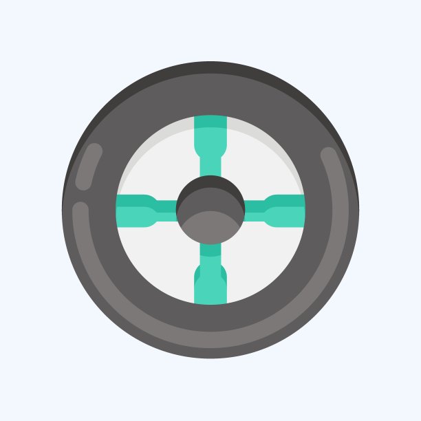 图标轮胎。适用于汽车标志。平的风格。简单的设计可编辑。设计模板向量。简单的说明图片下载