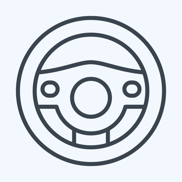 图标teering轮。适用于汽车标志。行风格。简单的设计可编辑。设计模板向量。简单的说明图片下载