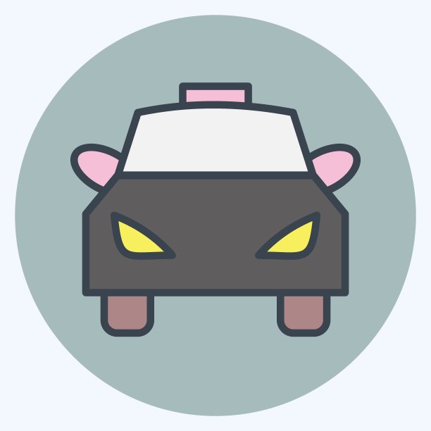 图标的出租车。适用于汽车标志。颜色风格交配。简单的设计可编辑。设计模板向量。简单的说明图片下载