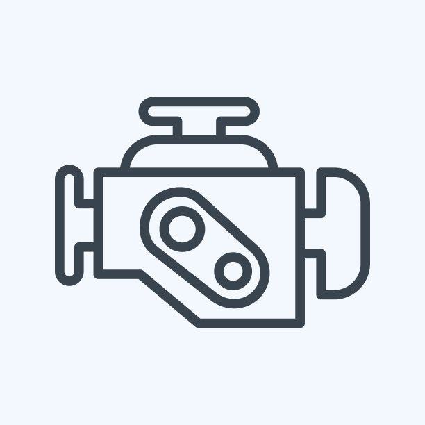 图标发动机警告。适用于汽车标志。行风格。简单的设计可编辑。设计模板向量。简单的说明图片下载