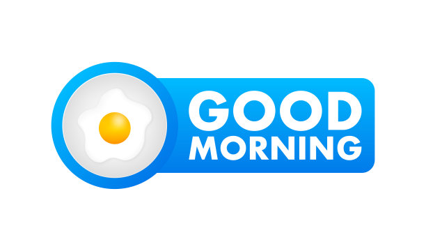 早上好标签。概念上的动机。矢量插图。图片下载