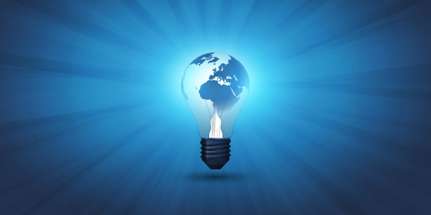 新理念，全球技术概念设计与灯泡图片下载