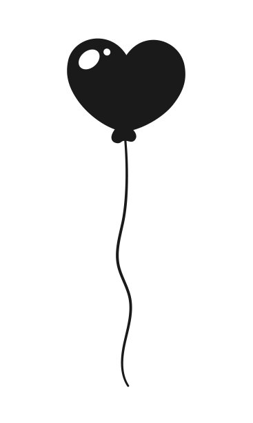 心脏气球剪影矢量剪贴画图片下载