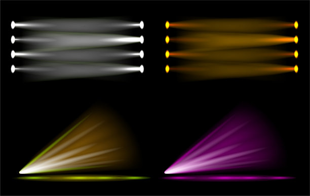 在舞台上设置矢量光效果聚光灯。图片下载