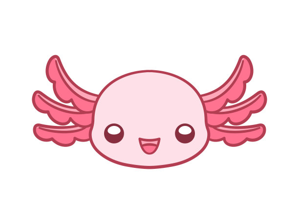 快乐的蝾螈头卡通矢量插图。可爱的水下儿童水生动物设计，剪贴画，图案，印花等。简单的平面风格与轮廓。图片下载