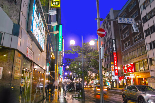 札幌市的Susukino夜景图片下载