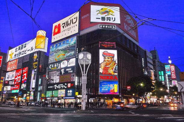 札幌市的Susukino夜景图片下载