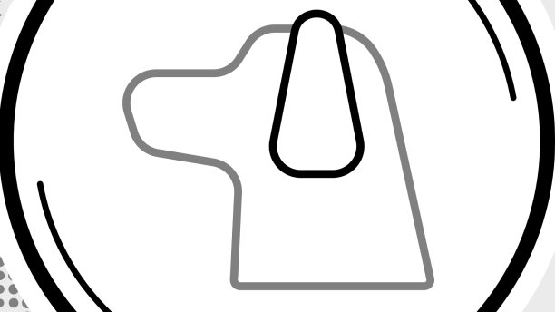 线狗图标孤立在灰色背景图片下载