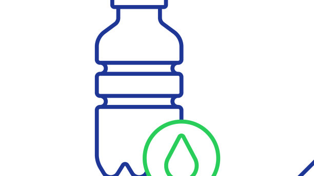 线瓶的水图标孤立在白色上图片下载