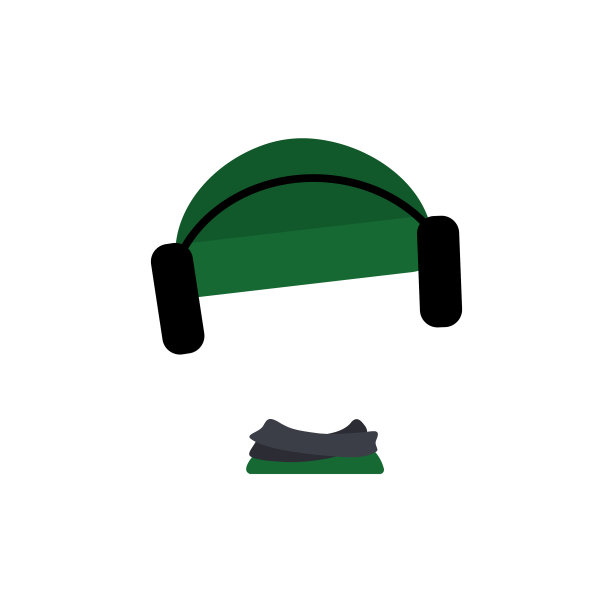 编织的帽子，戴上耳机和围巾御寒图片下载