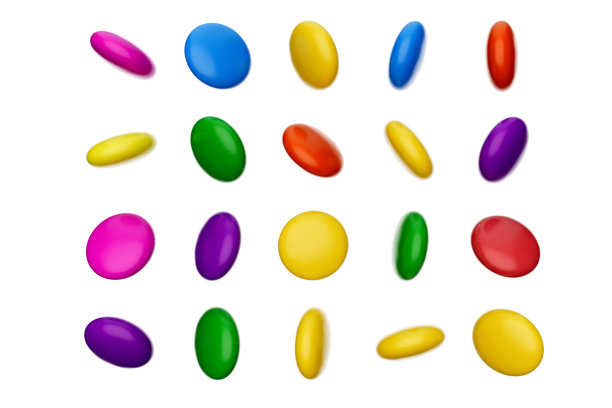 巧克力糖果宝石在白色背景3d插图图片下载