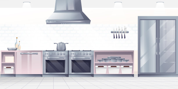 餐厅厨房室内设计背景图片下载