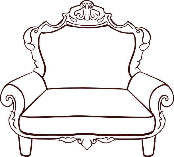 复古沙发沙发在条纹轮廓图片下载