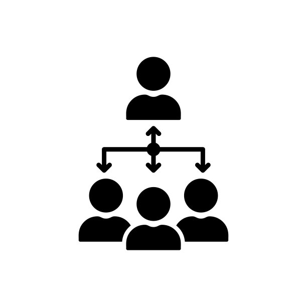 协调团队人员剪影图标。商业公司集团协调黑色象形图。团队合作企业组织图标。孤立的矢量图图片下载