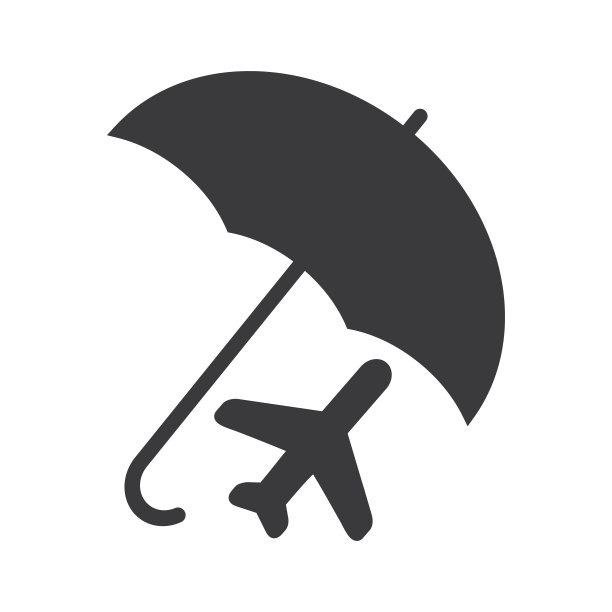 飞行保险标志图标。安全旅行的象征。图片下载