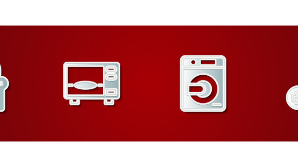 设置扶手椅、微波炉、洗衣机和手柄图片下载