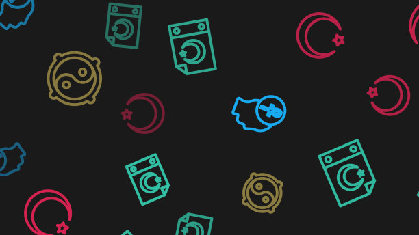 定线十字十字十字星和新月阴阳图片下载