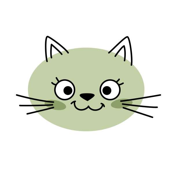 猫脸萌萌哒，猫宠物孤立在白色图片下载