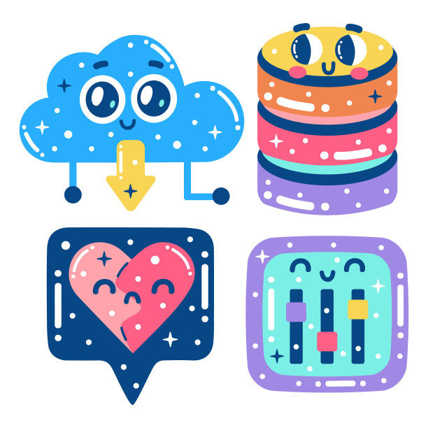 炫目的要领贴纸设置矢量插图图片下载