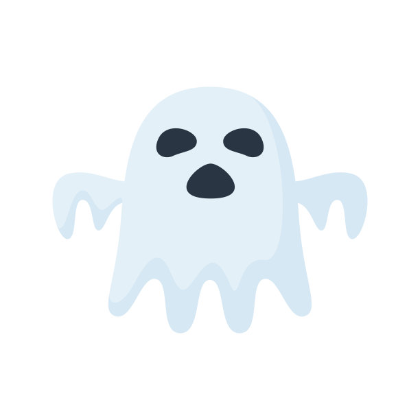 贴纸上有幽灵，矢量图片下载