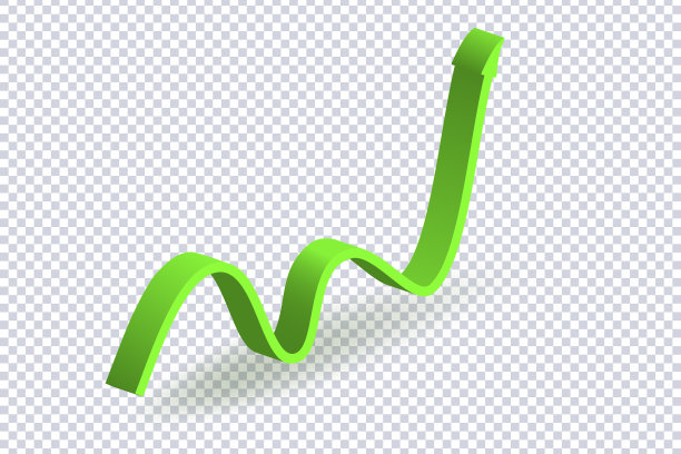 3d绿箭透明上增长业务图片下载