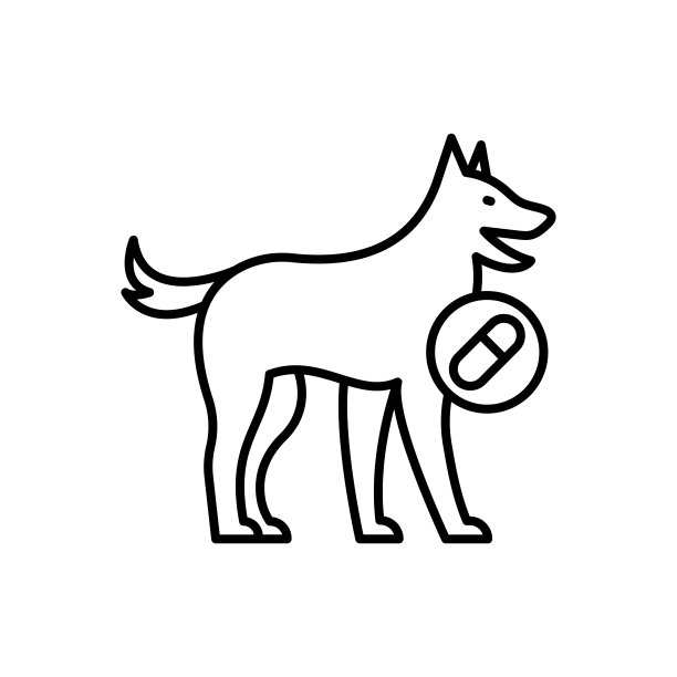缉毒犬图标矢量图图片下载
