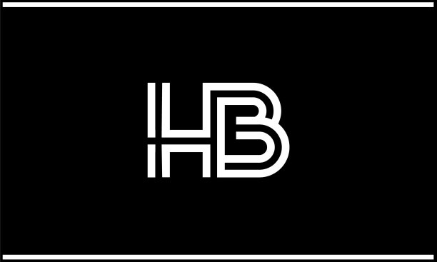 字母表字母HB或BH业务标志模板的任何业务图片下载