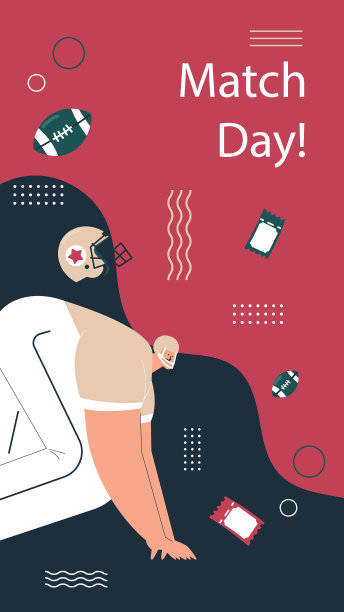 平面设计美国足球post故事矢量插图图片下载