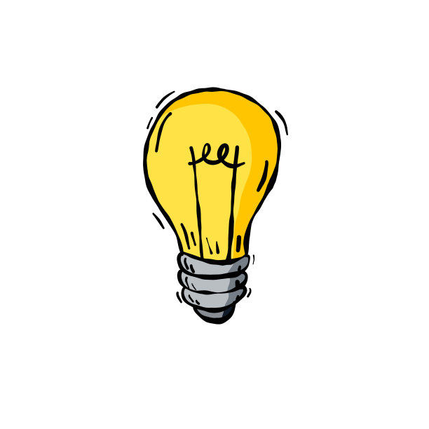 灯泡。草图绘制电动装置。卡通涂鸦照明的概念和想法图片下载