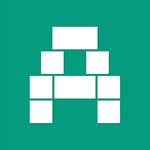 现代字母A遮罩区。照片拼贴框模板与字母。图片下载