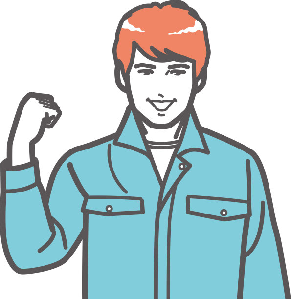 穿着工作服的男人有胆量摆拍图片下载