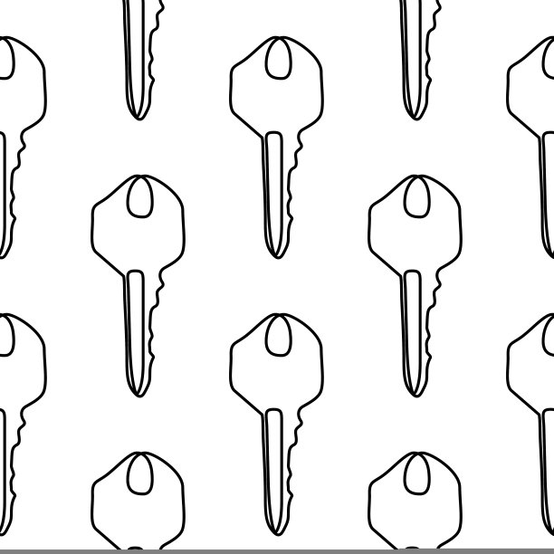 键无缝模式。极简连续线键背景。矢量插图房地产销售，安全图片下载