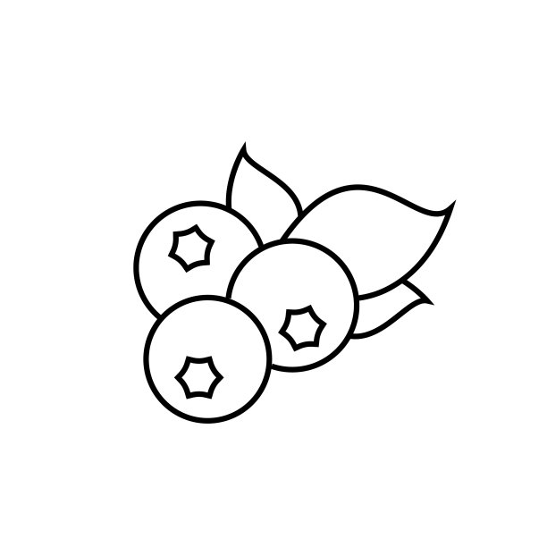 成熟的蓝莓水果图标轮廓eps 10图片下载